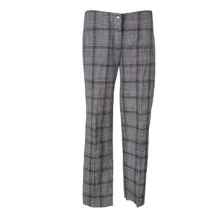 Armani Jeans Black, White and Pink Plaid Straight Leg Pants